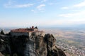 Panoramic view on the Holy Monastery of St. Stephen in Meteora, Greece Royalty Free Stock Photo