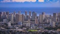 Panoramic view of Honolulu city view from Tantalus lookout Royalty Free Stock Photo