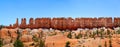 Panoramic view of the hoodoos in Bryce Canyon National Park Royalty Free Stock Photo