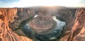 Panoramic view of Horseshoe Bend in summer season, Page, Arizona Royalty Free Stock Photo