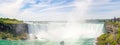 Panoramic view at the Hoseshoe falls of Niagara Falls in Canada Royalty Free Stock Photo