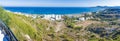 Panoramic view of hotels on Mediteranean sea coast near Faliraki (Rhodes, Greece) Royalty Free Stock Photo