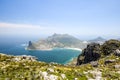 Panoramic view of Hout Bay, a town near Cape Town, South Africa, in a valley on the Atlantic seaboard of the Cape Peninsula Royalty Free Stock Photo