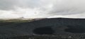 Panoramic view of Hverfjall volcano crater in Myvatn area, Iceland