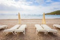 Panoramic view of Ibiza beach near Pacha, Ibiza island Royalty Free Stock Photo