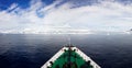 Panoramic view from icebreaker in Antarctica Royalty Free Stock Photo