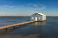 Panoramic view of iconic famous blue boat house at Kings Park Ave Royalty Free Stock Photo