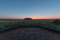 A panoramic view of the iconic scotty rock at sunset, illuminated Royalty Free Stock Photo