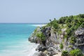 Panoramic view of idilic Caribbean beach of Tulum, Riviera Maya, Mexico Royalty Free Stock Photo