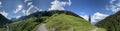 Panoramic view of the idyllic Rellstal valley (Montafon, Vorarlberg, Austria). Royalty Free Stock Photo