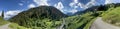 Panoramic view of the idyllic Rellstal valley (Montafon, Vorarlberg, Austria). Royalty Free Stock Photo