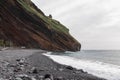 Garajau - Panoramic view of idyllic volcanic black stone beach of Praia Garajai, Canico, Madeira island, Portugal, Europe Royalty Free Stock Photo