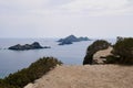 Panoramic view of Iles Sanguineres, archipel close to Ajaccio. Corsica, France.