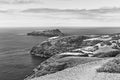 Panoramic view of `Ilheu de Ferro` Iron Island in Porto Santo Portugal from `Miradouro das Flores`