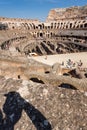 Panoramic view of inside part of Colosseum in city of Rome, Italy