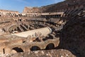 Panoramic view of inside part of  Colosseum in city of Rome, Italy Royalty Free Stock Photo