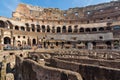 Panoramic view of inside part of  Colosseum in city of Rome, Italy Royalty Free Stock Photo