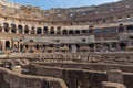 Panoramic view of inside part of  Colosseum in city of Rome, Italy Royalty Free Stock Photo