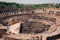 Panoramic view of interior of Colosseum in Rome