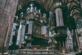 Panoramic view of interior of Milan Cathedral (Duomo di Milano)