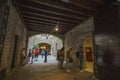 Panoramic view of the interior of Museu Picasso de Barcelona.The museum houses one of the most extensive collections of artworks