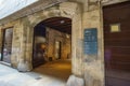 Panoramic view of the interior of Museu Picasso de Barcelona.The museum houses one of the most extensive collections of artworks