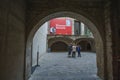 Panoramic view of the interior of Museu Picasso de Barcelona.The museum houses one of the most extensive collections of artworks