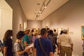 Panoramic view of the interior of Museu Picasso de Barcelona.The museum houses one of the most extensive collections of artworks