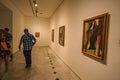 Panoramic view of the interior of Museu Picasso de Barcelona.The museum houses one of the most extensive collections of artworks