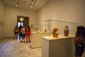 Panoramic view of the interior of Museu Picasso de Barcelona.The museum houses one of the most extensive collections of artworks