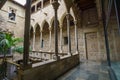 Panoramic view of the interior of Museu Picasso de Barcelona.The museum houses one of the most extensive collections of artworks