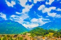 Panoramic view of Interlaken city in Switzerland