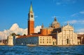 Panoramic view at island and Basilica di San Giorgio Royalty Free Stock Photo