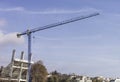 Panoramic view of a Isolated construction crane