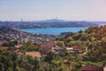 Panoramic view of Istanbul and Bosphorus from Beykoz district Royalty Free Stock Photo