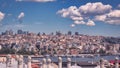 Panoramic view of Istanbul from the gardens of the Suleymaniye Mosque, Turkey