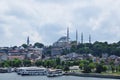 Panoramic view of Istanbul. Summer panorama of the city and the beautiful mosque.