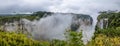 Panoramic view of Itaimbezinho Canyon with fog at Aparados da Serra National Park - Cambara do Sul, Rio Grande do Sul, Brazil Royalty Free Stock Photo