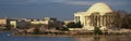 Panoramic view of Jefferson Memorial and Cherry Blossoms in Spring, Washington D.C. Royalty Free Stock Photo