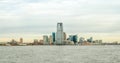 Panoramic View of Jersey City Skyline, New Jersey. High Rise Buildings and Skyscrapers Royalty Free Stock Photo