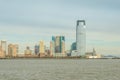 Panoramic View of Jersey City Skyline, New Jersey, USA. High Rise Buildings and Skyscrapers Royalty Free Stock Photo
