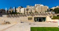 Panoramic view of Jewish Quarter hill over Davidson Center excavation archeological park in Jerusalem Old City in Israel Royalty Free Stock Photo