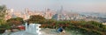 Panoramic view of Kaohsiung at sunset from the top of Shoushan mountain