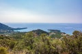 Panoramic view of Kardamyli town, a coastal town located in Messinia, Greece Royalty Free Stock Photo