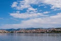 Panoramic view of Kastoria town and Orestias Lake Royalty Free Stock Photo