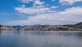 Panoramic view of Kastoria town and Orestias Lake Royalty Free Stock Photo
