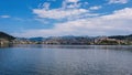 Panoramic view on the Kastoria town and Orestias Lake. Greece Royalty Free Stock Photo