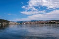 Panoramic view on the Kastoria town and Orestias Lake. Greece Royalty Free Stock Photo