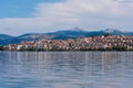 Panoramic view on the Kastoria town and Orestias Lake. Greece Royalty Free Stock Photo