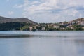 Panoramic view on the Kastoria town and Orestias Lake. Greece Royalty Free Stock Photo